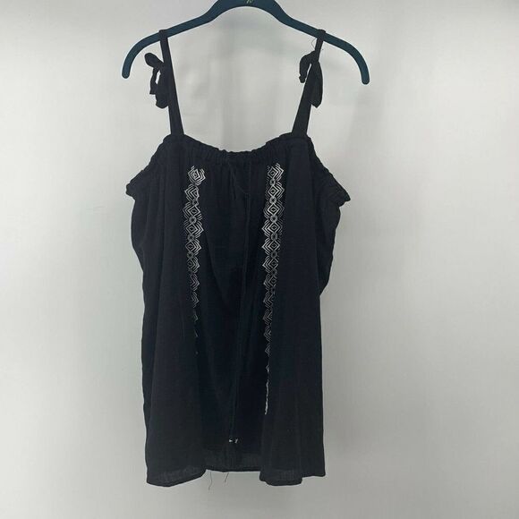 A Glow Maternity Black Embroidered Top Large - Picture 2 of 7